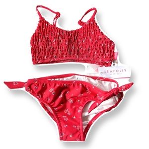 Seafolly Girls Itsy Bitsy Ditsy Shirred Mini Tube Tankini Set Size 4